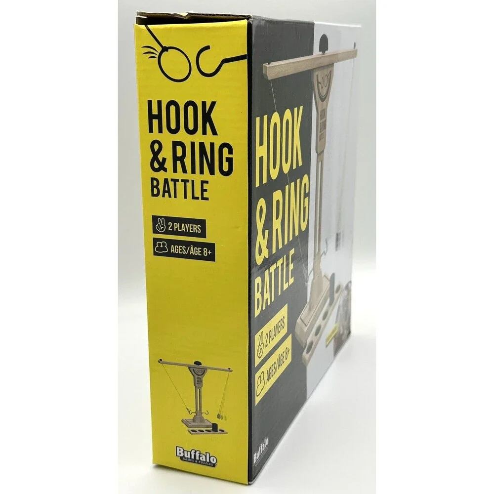 Buffalo Games Hook & Ring Battle Tabletop Ring Toss Game 2 Player Party Game